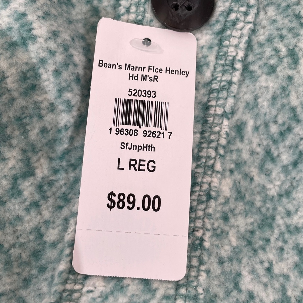 NWT L.L. Bean Fleece Henley Hoodie Size Large Super Soft And Cozy - Picture 8 of 9